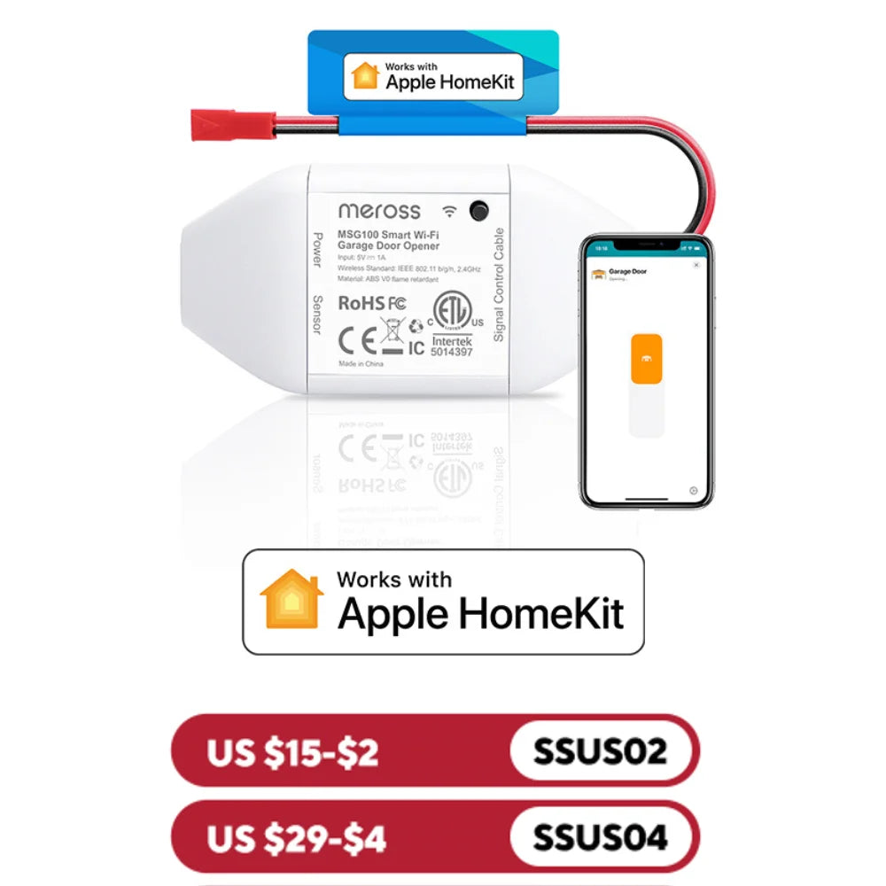 Meross HomeKit WiFi Garage Door Opener Controller Alexa Google Assistant