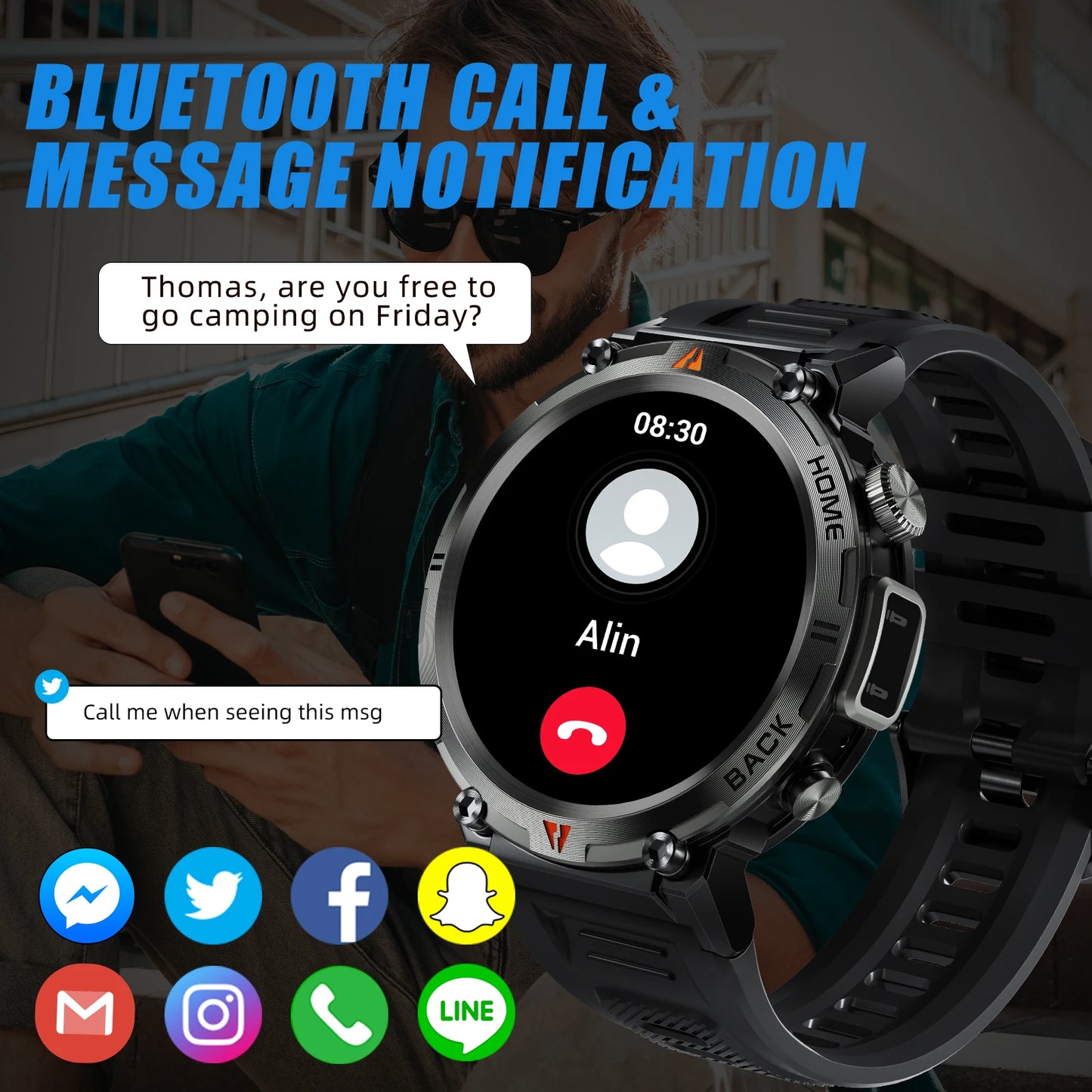 LaNikar KE3 Smartwatch Bluetooth Call Health Monitor