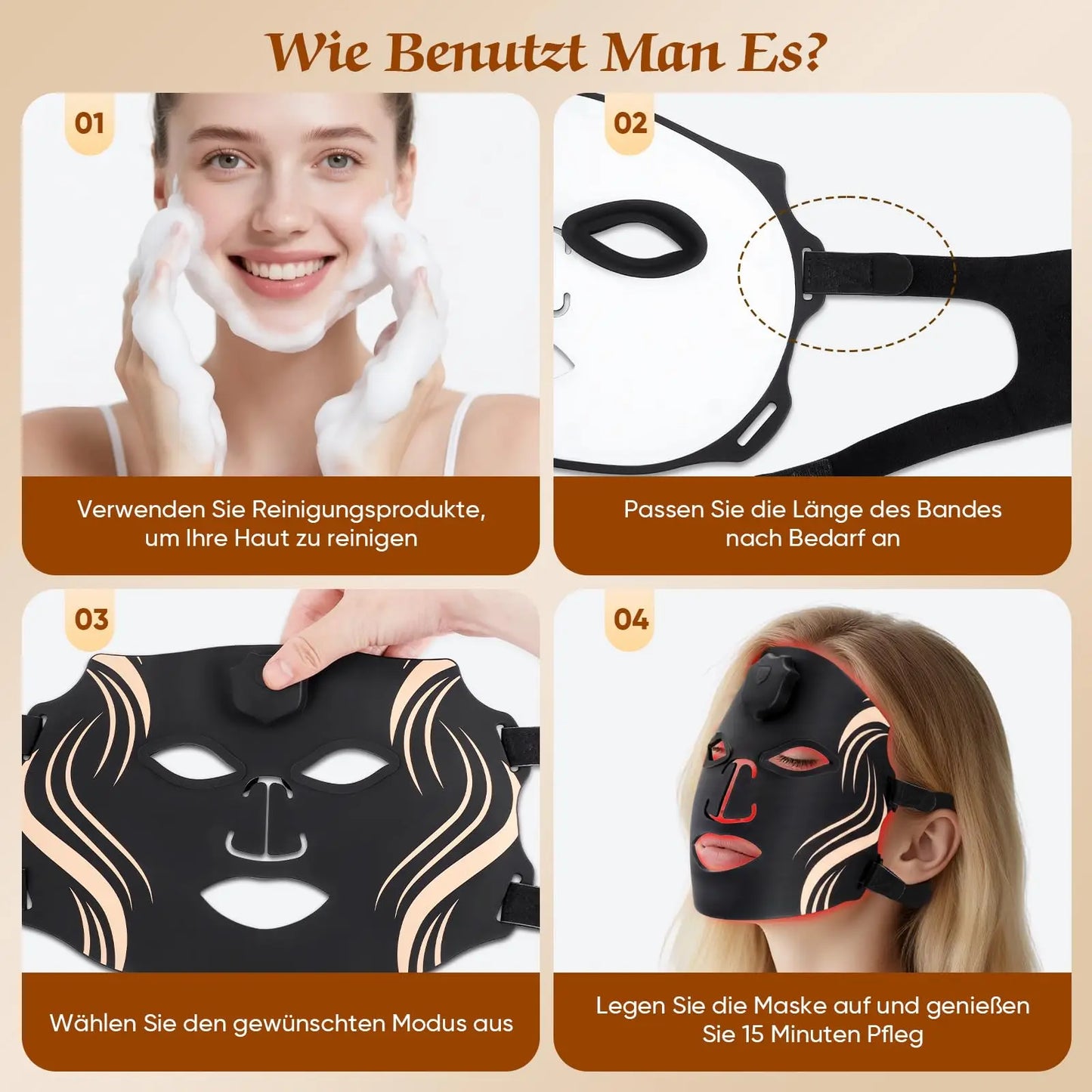 UBilli LED Facial Mask Photon Therapy Anti Aging Acne