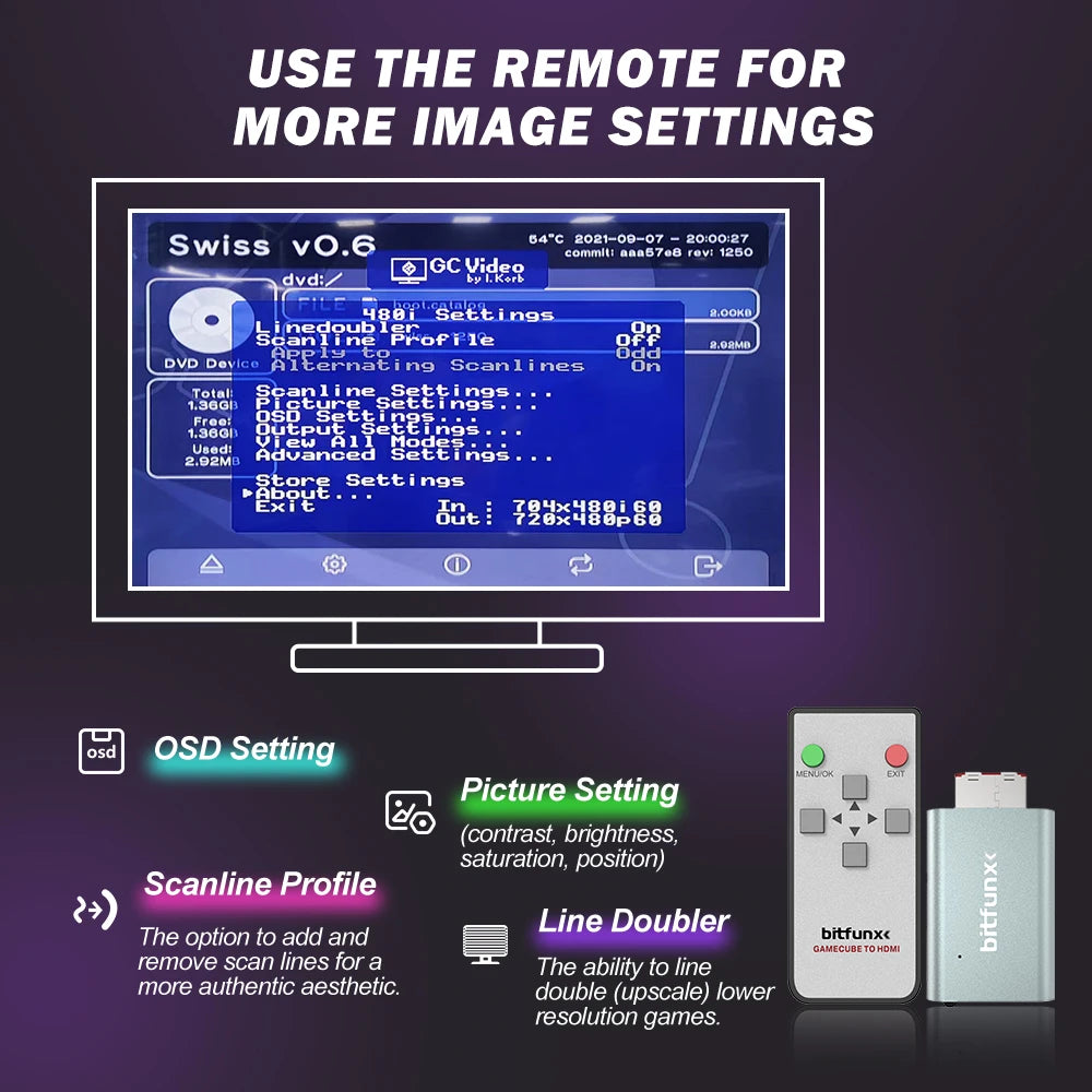 BitFunx NGC HDMI Converter Adapter for GameCube Consoles