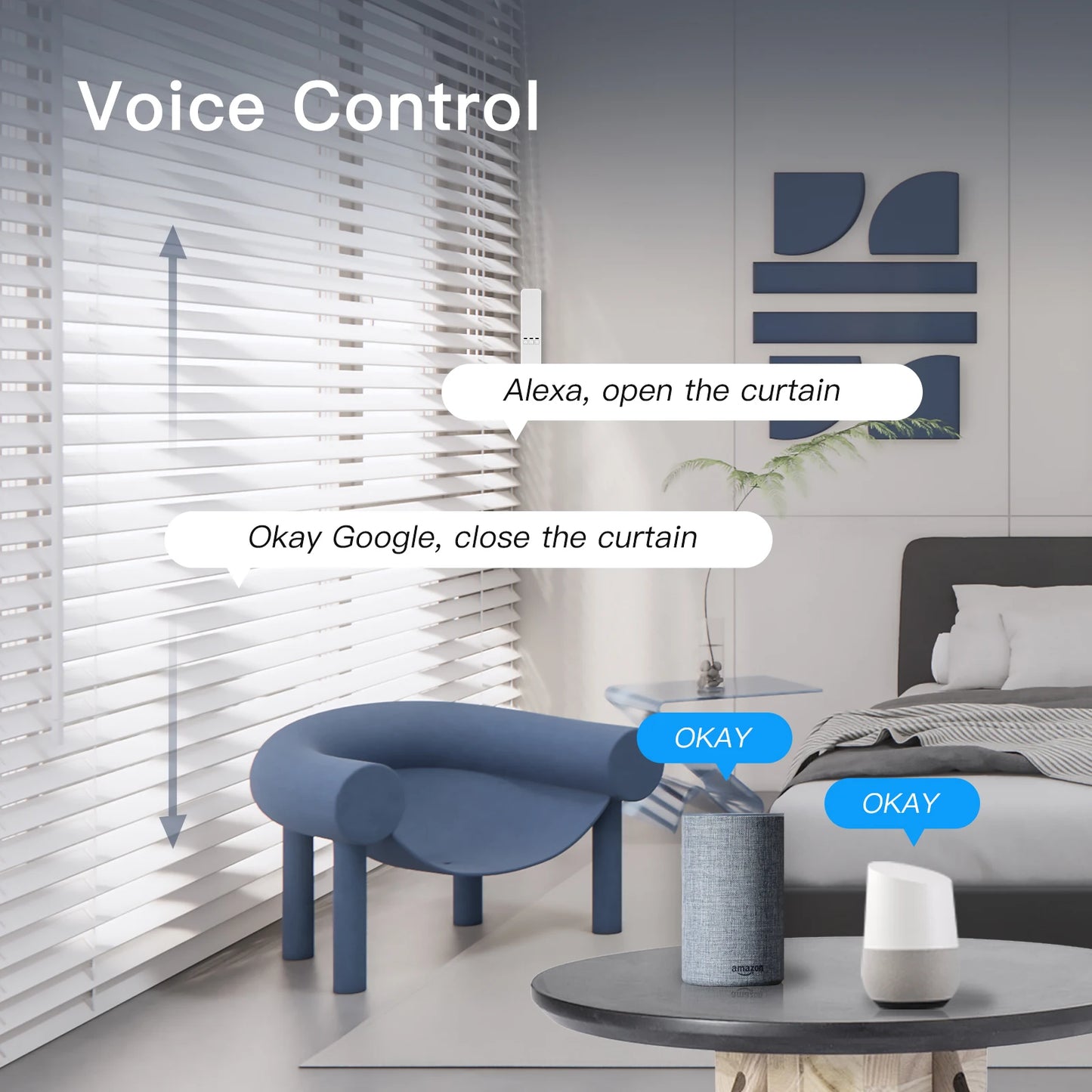 MOES Tuya WiFi Smart Motorized Roller Blinds Kit With Remote