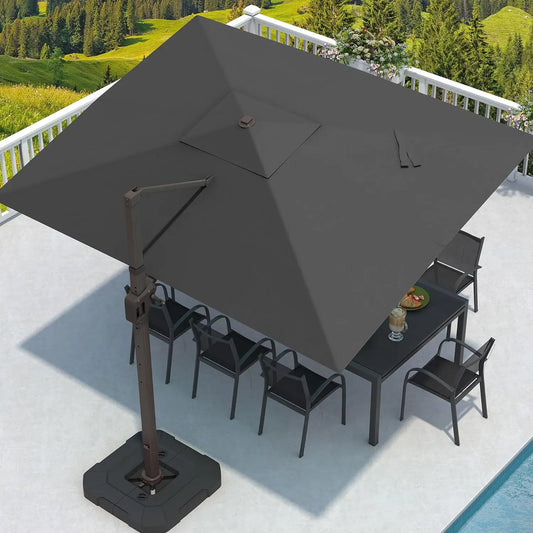 Rectangular Cantilever Patio Umbrella With Base Included