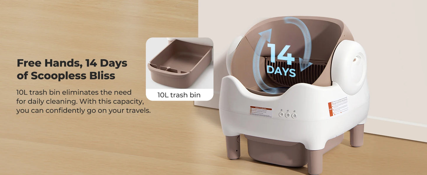 Lunapurr Self Cleaning Automatic Cat Litter Box With App Control And Odor Reduction For Multi Cat Homes