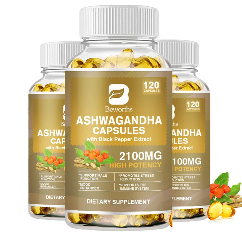 Beworths Ashwagandha Root Extract Capsules For Sleep Support And Mood Health Wellness