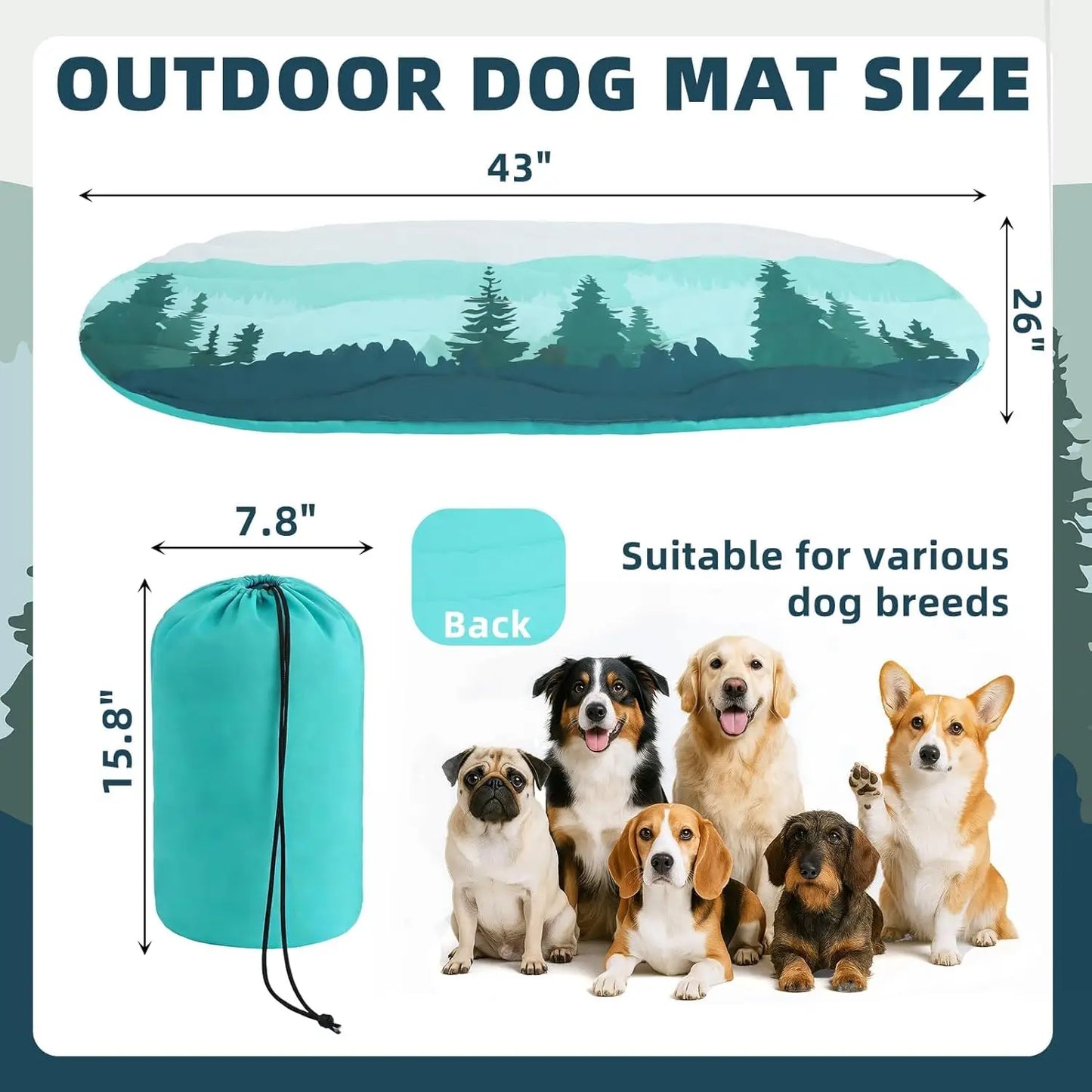 Reversible Outdoor Travel Dog Bed Waterproof With Carry Bag