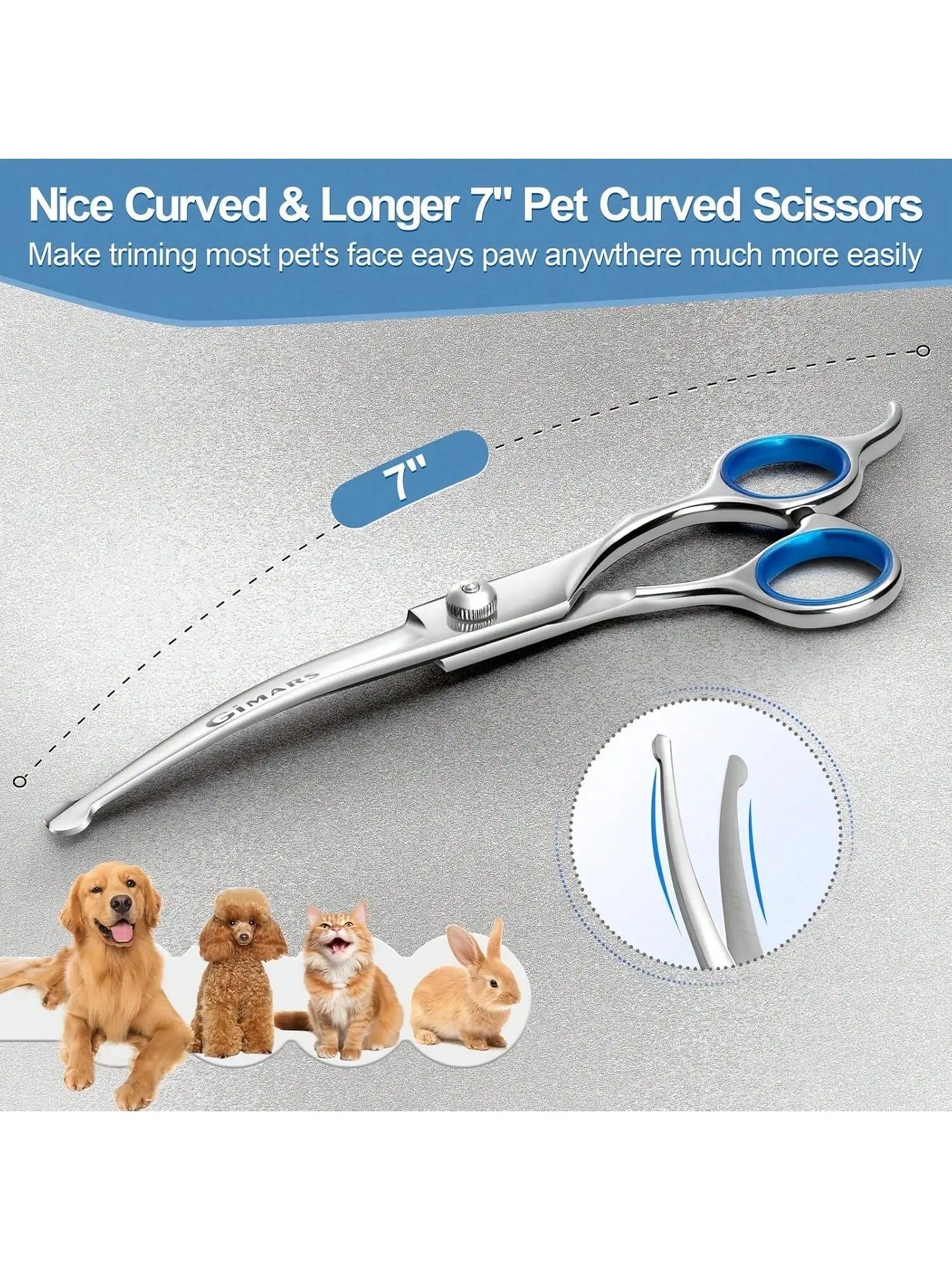 Professional Pet Grooming Scissors Set For Dogs And Cats With Stainless Steel Blades