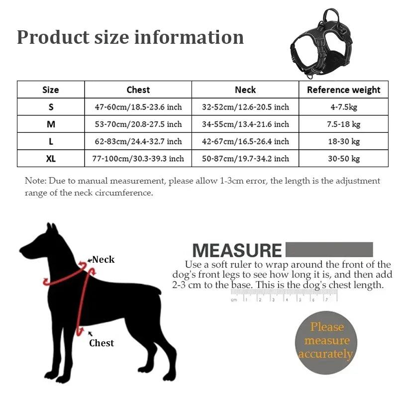 Adjustable Reflective Nylon Dog Harness No Pull Vest