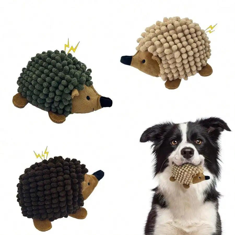 Plush Hedgehog Dog Toy Squeaky No Stuffing for Small Pets