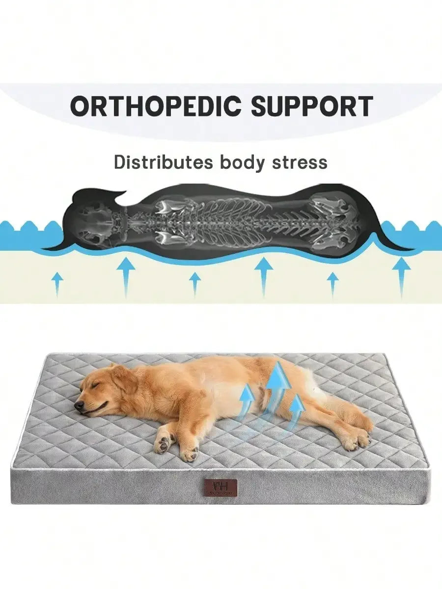 Orthopedic Dog Bed With Removable Washable Cover And Egg Crate Foam