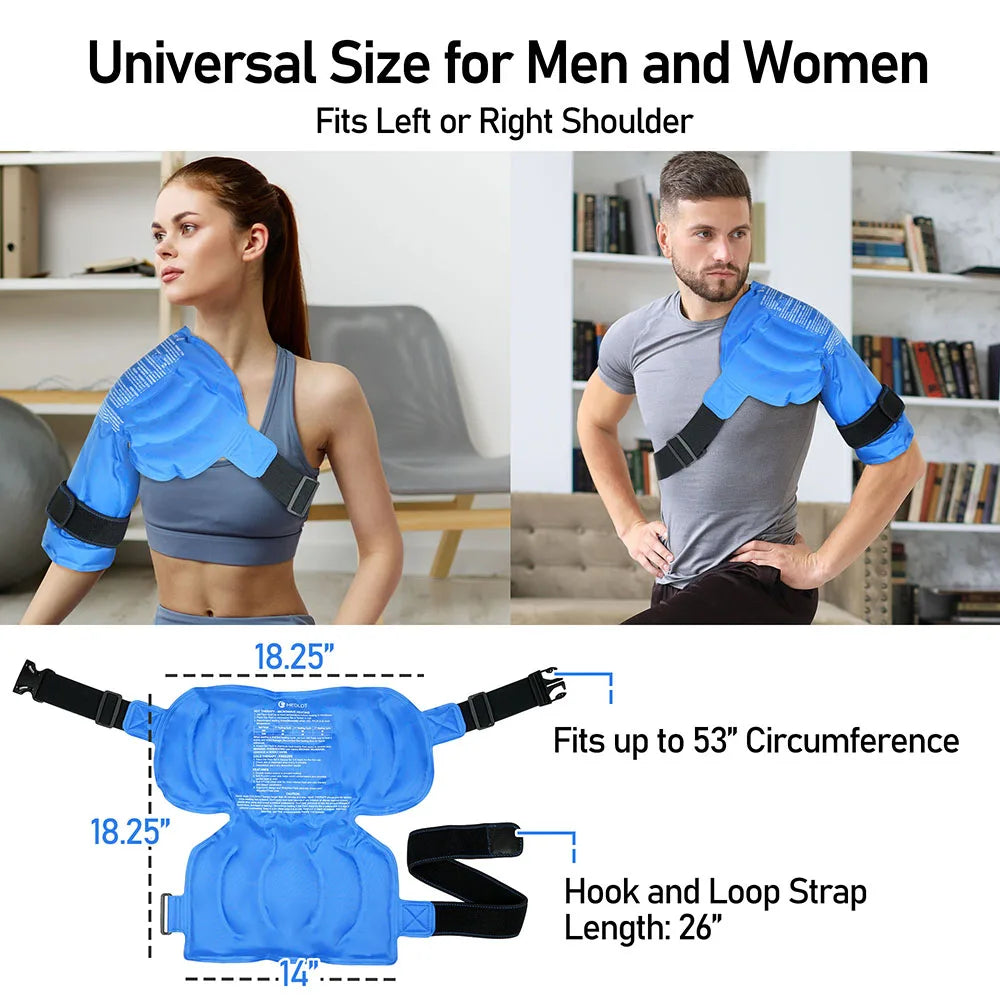 Shoulder Ice Pack Wrap For Cold Therapy Pain Relief With Contoured Fit And Secure Strap