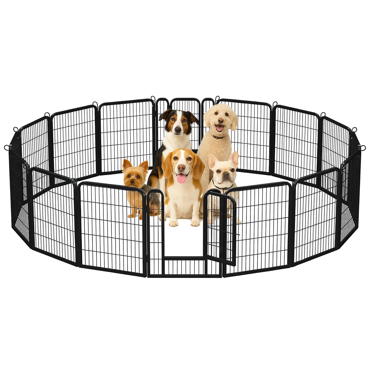 Dog Playpen With Door Foldable Metal Pet Fence For Indoor Outdoor Use Heavy Duty