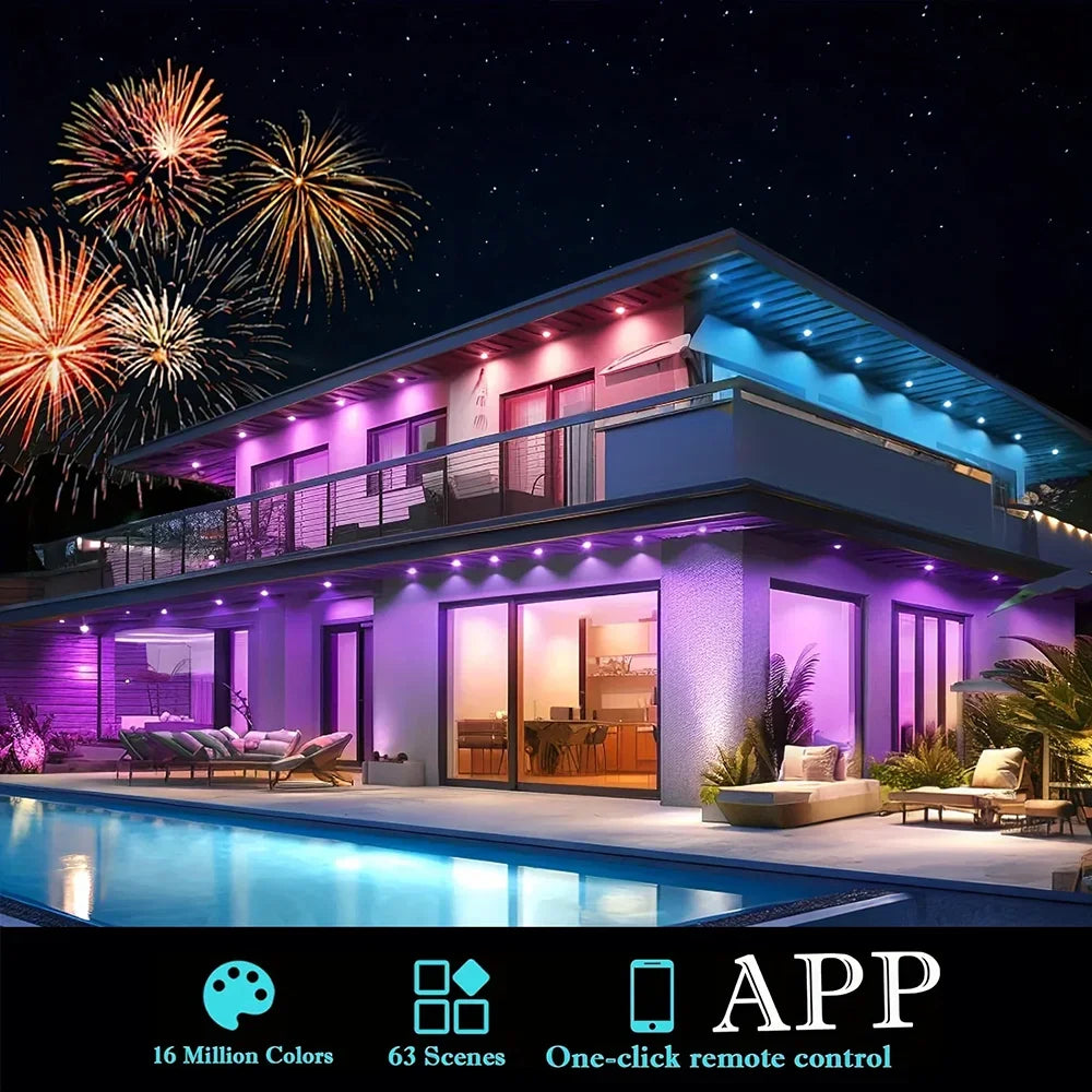 MIMIRGB Outdoor Eaves LED String Lights With APP Control