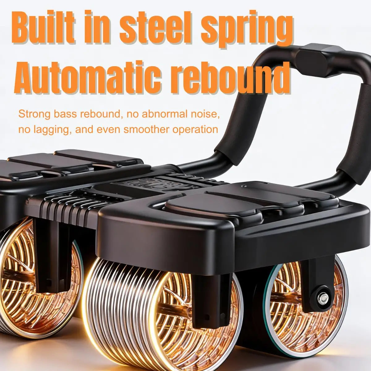 2 In 1 Ab Wheel Roller With Elbow Support And Knee Mat Automatic Rebound