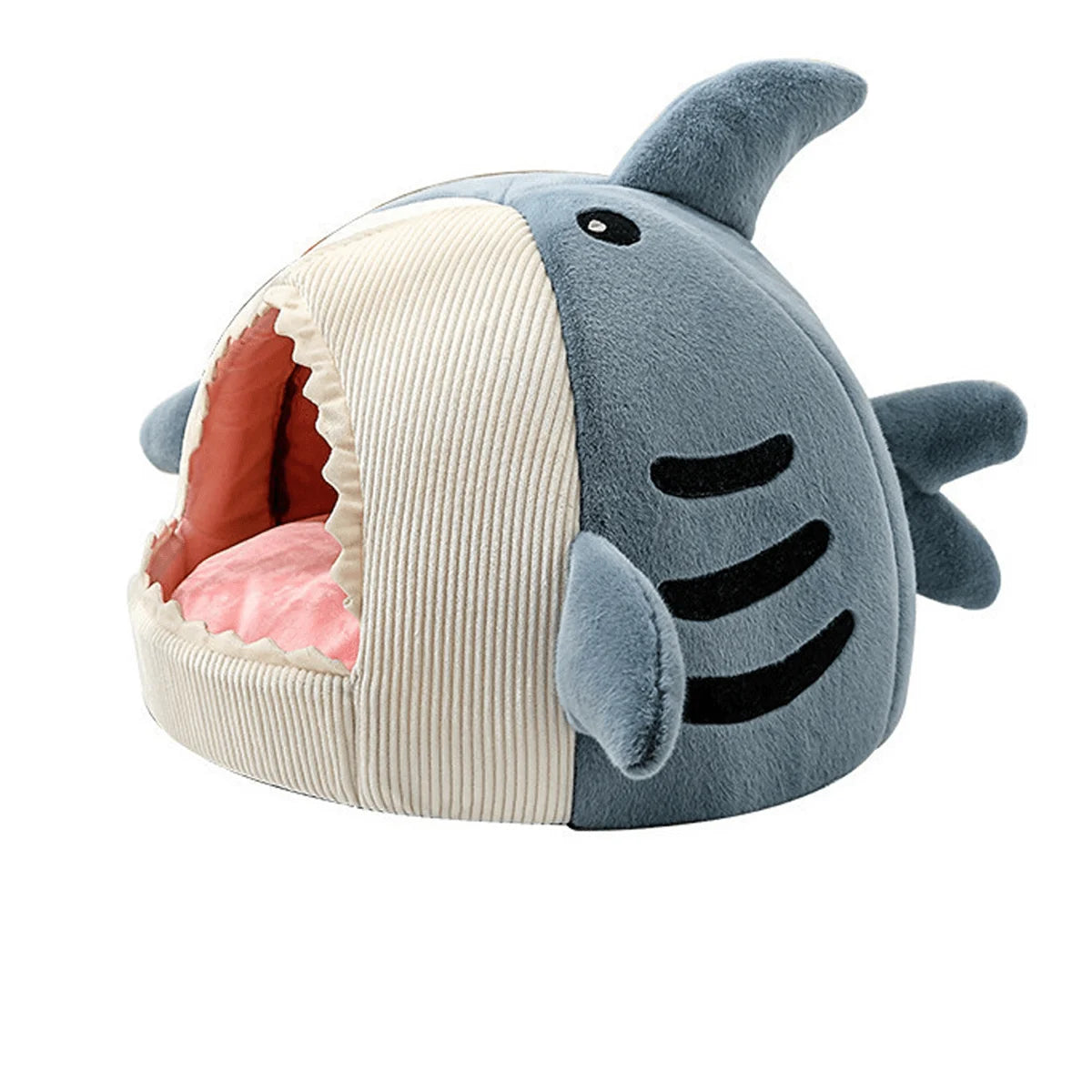 Corduroy Plush Enclosed Pet Bed for Cats and Small Dogs