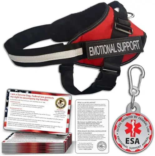 YTYIN Emotional Support Dog Vest With ID Tag And ADA Cards Included Durable Harness For Service Dogs