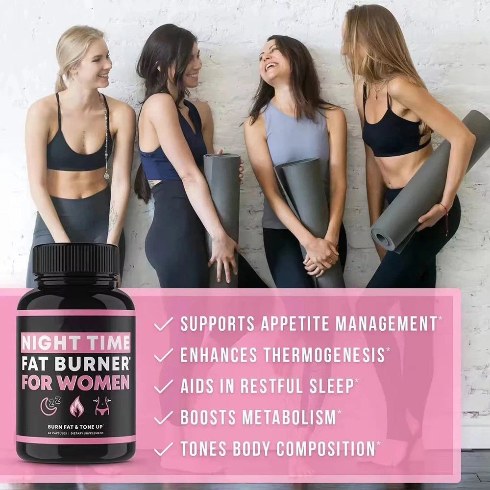LISM Night Time Fat Burner For Women Pills For Belly Fat, Metabolism And Appetite Control