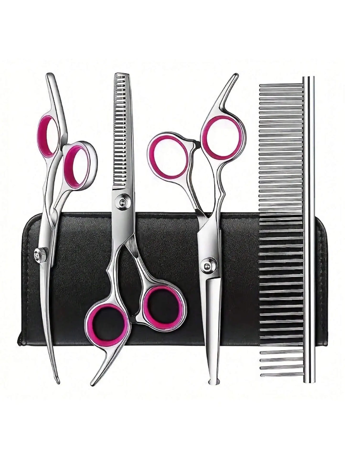 Professional Pet Grooming Scissors Set For Dogs And Cats With Stainless Steel Blades