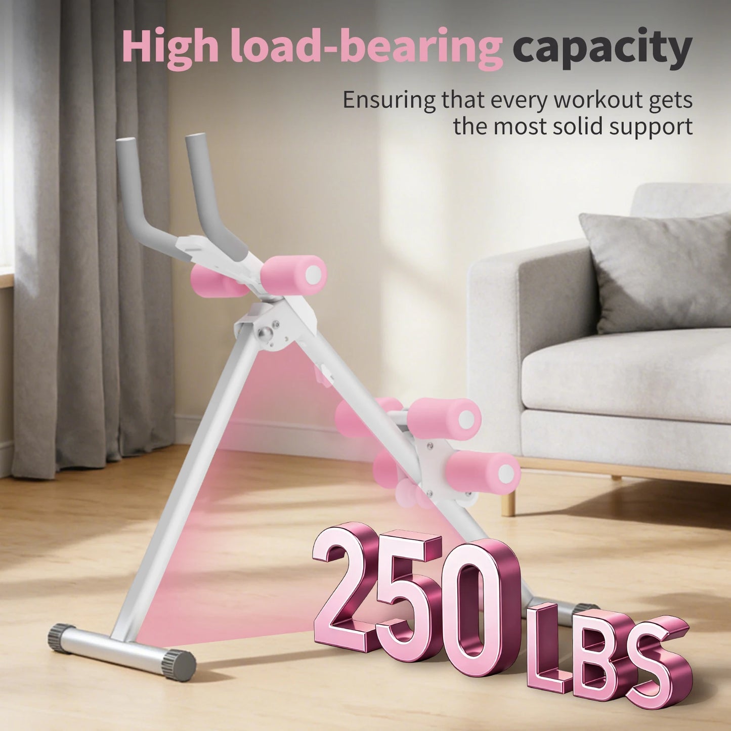 Foldable Ab Machine Trainer For Core Workout And 250 Lbs Capacity