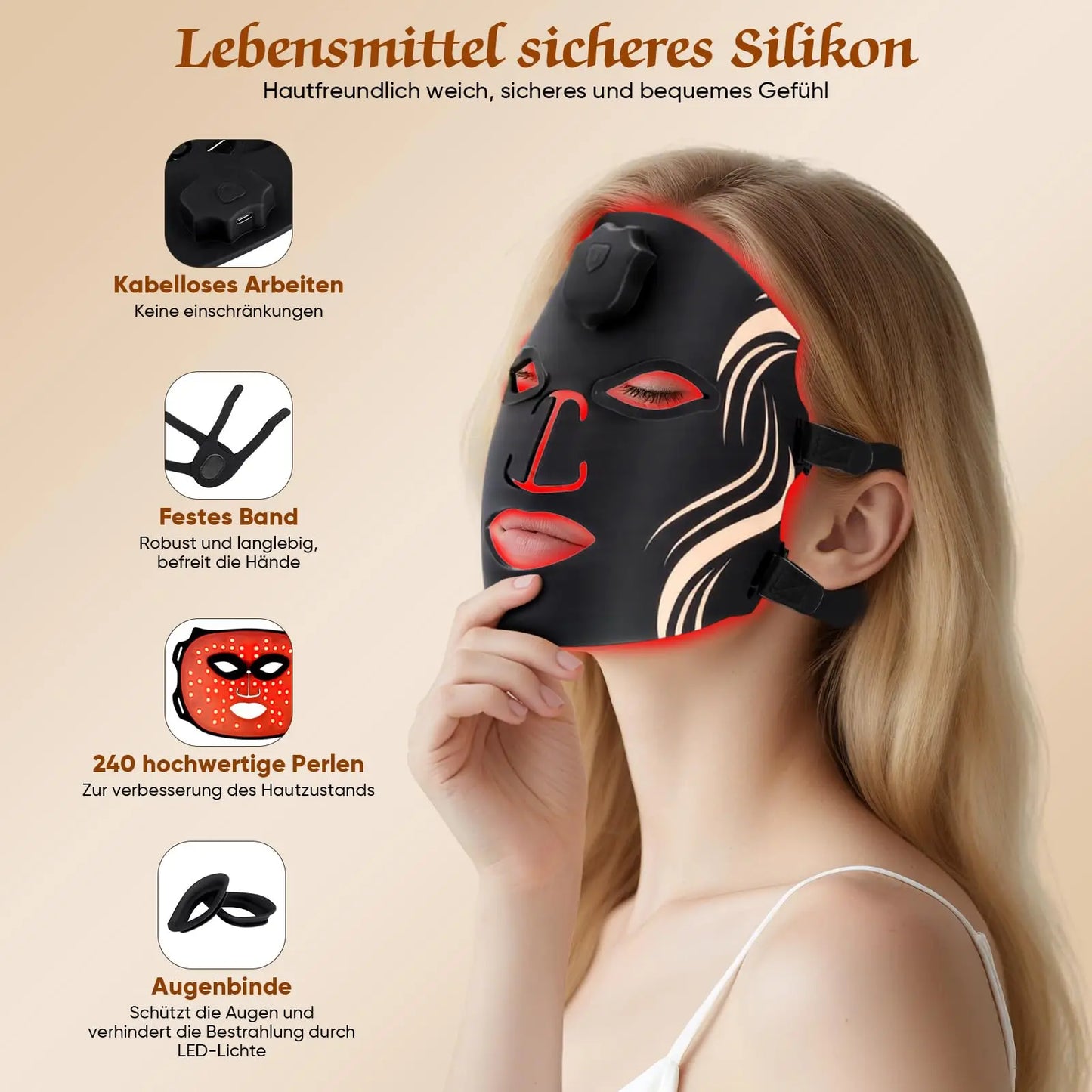 UBilli LED Facial Mask Photon Therapy Anti Aging Acne
