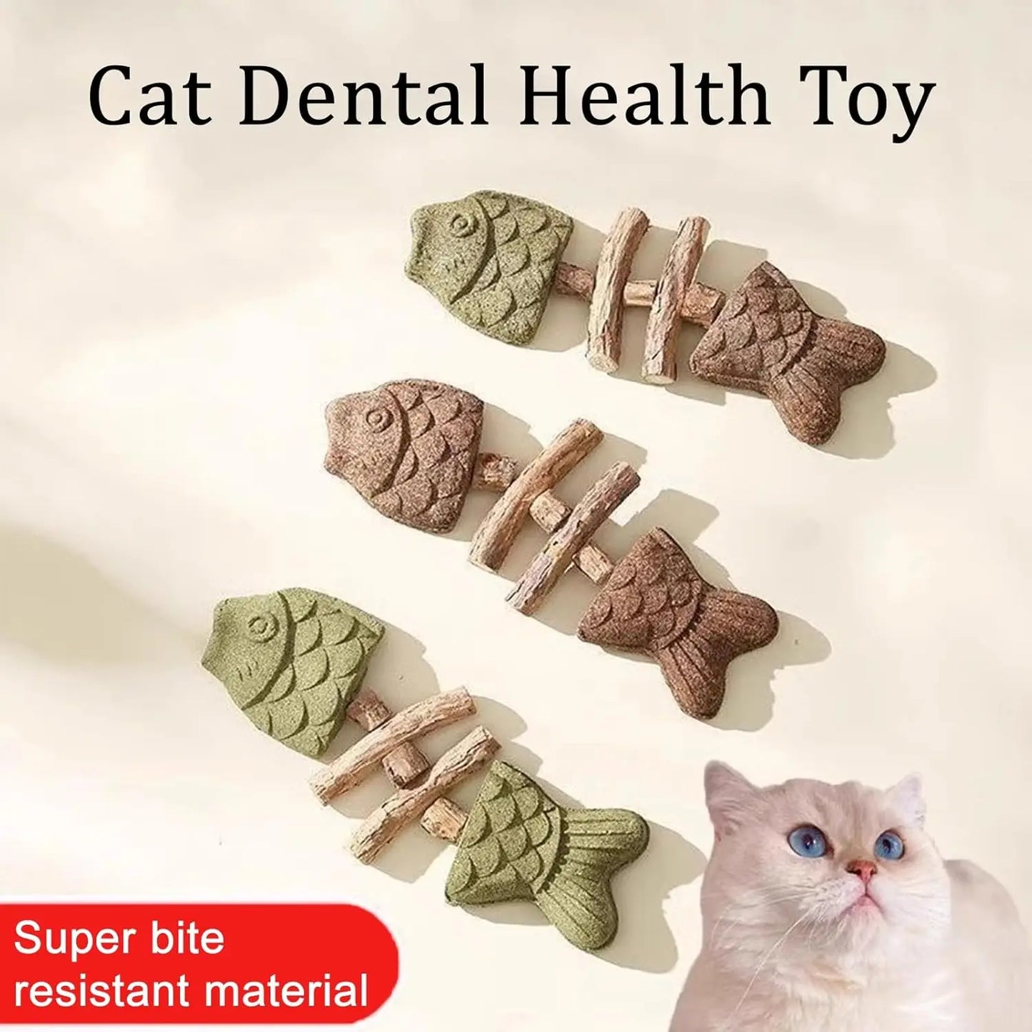 Dental Health Cat Chew Toy With Catnip And Silvervine