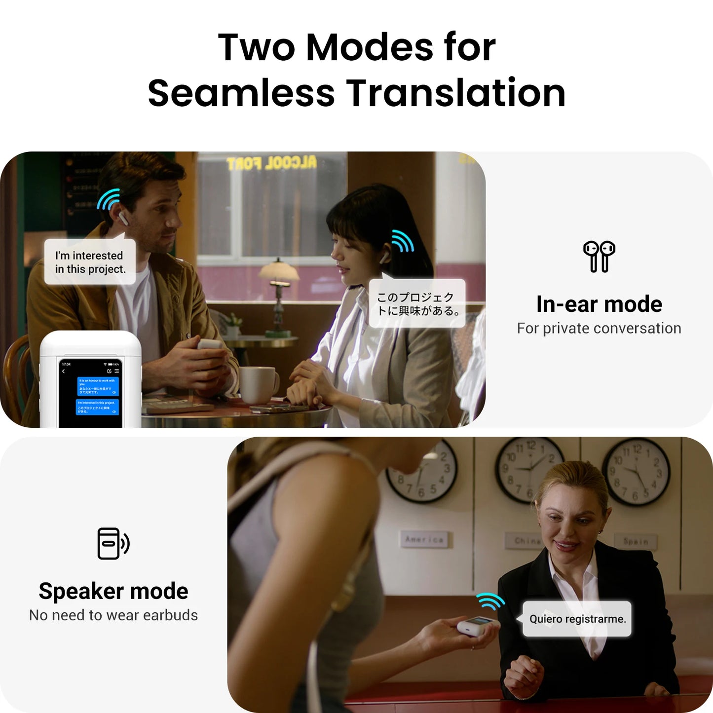 Wooask A8 Translation Earbuds Bidirectional Translator 144 Languages