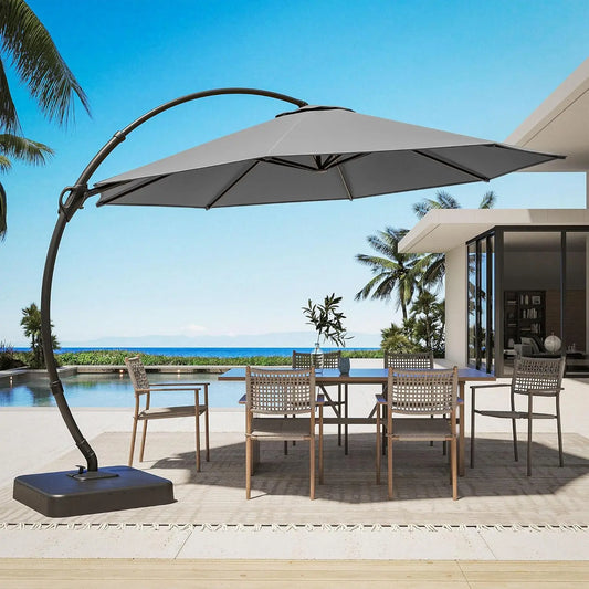 Outdoor Patio Umbrella With Base Included Aluminum Cantilever
