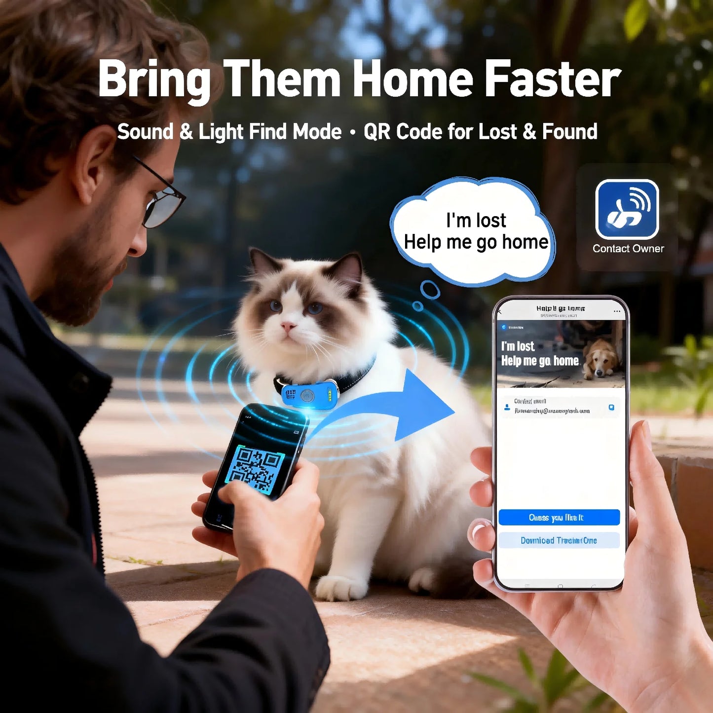 Wanwaytech GPS Pet Tracker Real Time Global Tracking For Dogs And Cats With Alerts