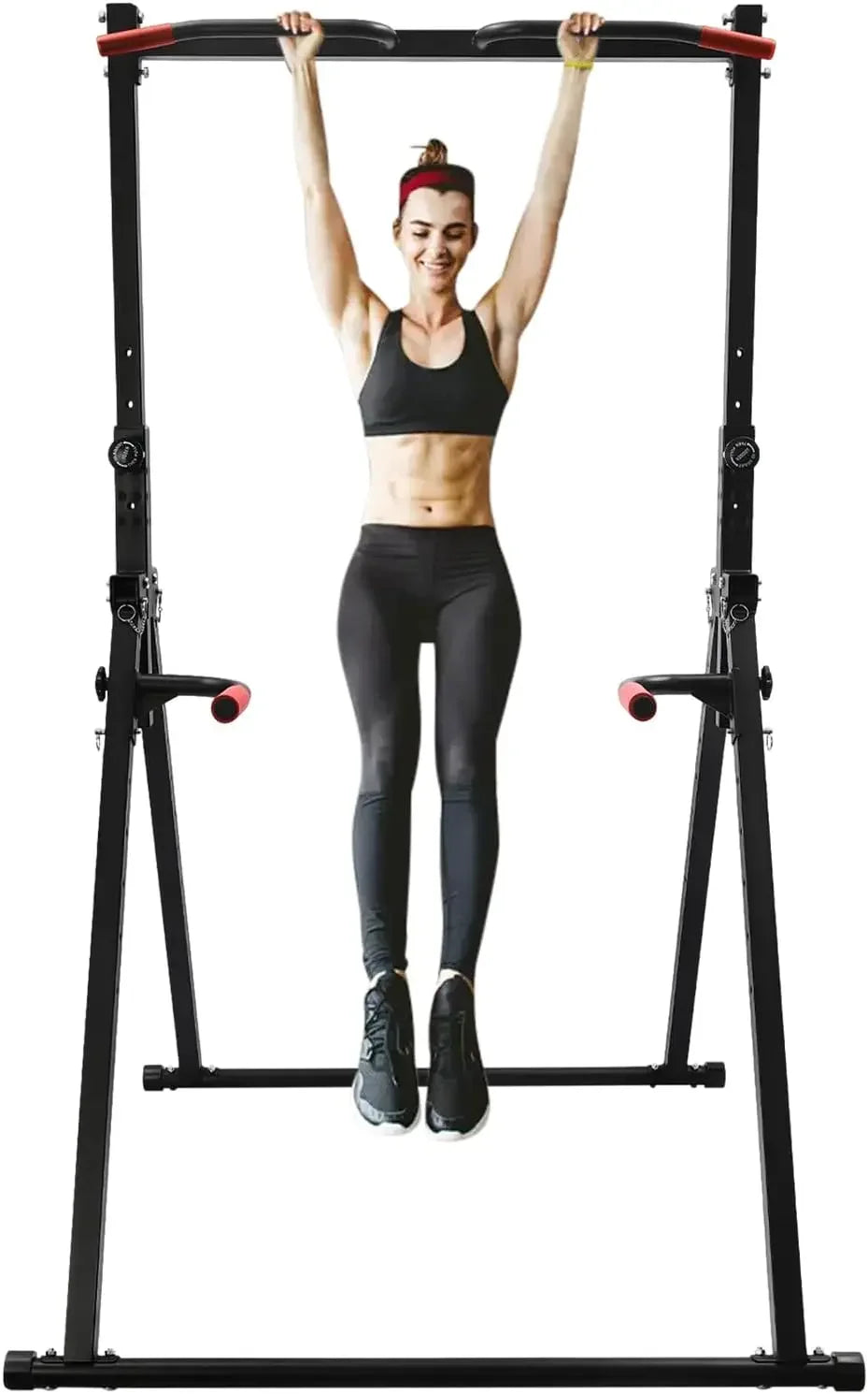 Foldable Power Tower Dip Station With Height Adjustable Pull Up