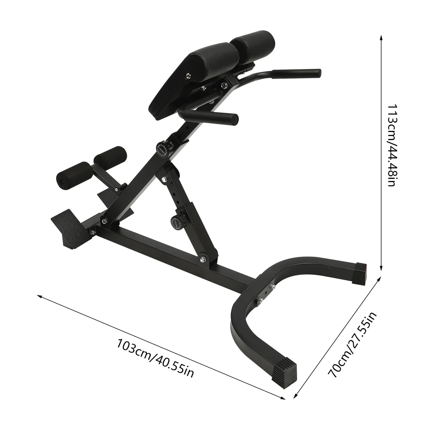 Back Extension Roman Chair Foldable Hyperextension Bench With 5 Angles