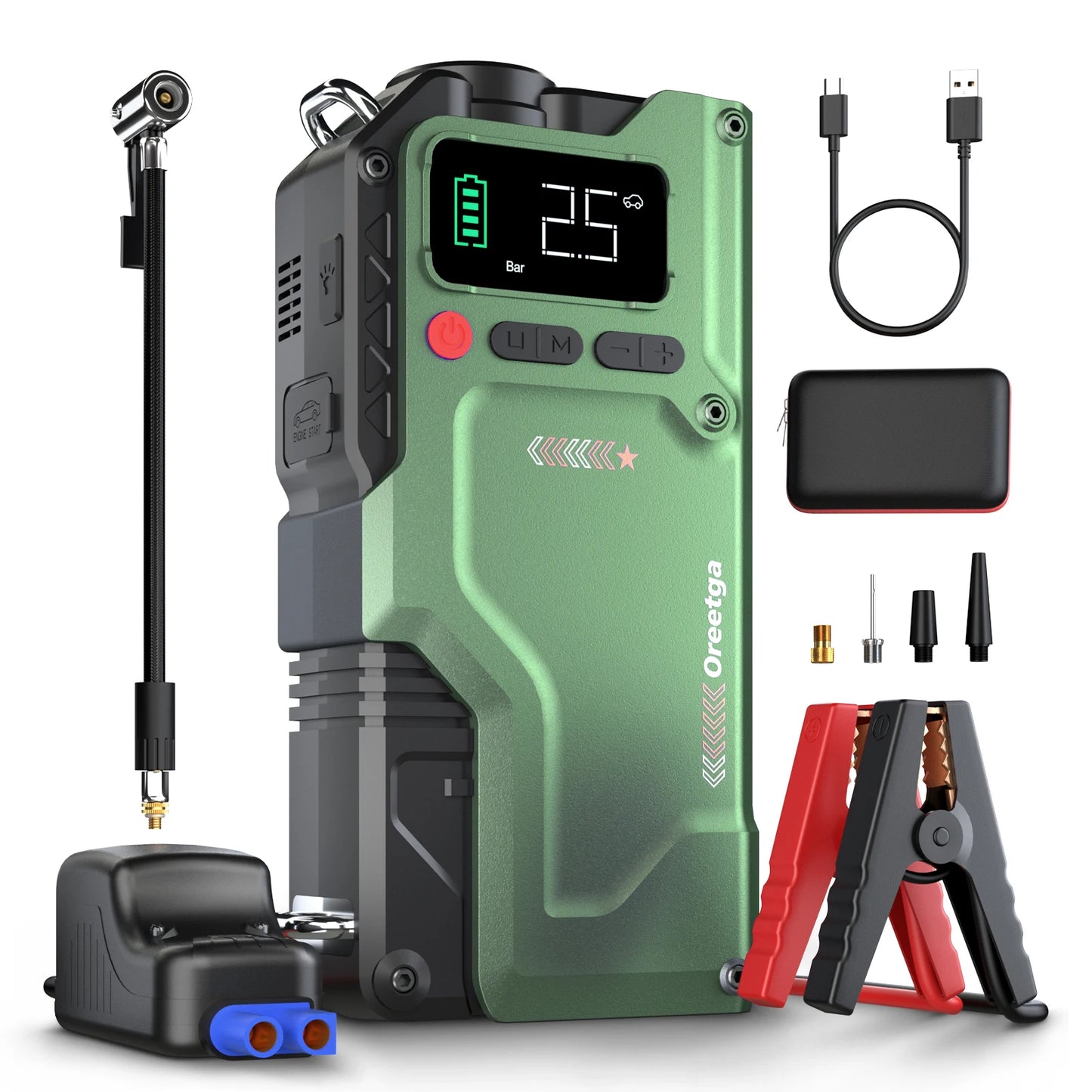 FEATOU 6000A Jump Starter With Air Compressor 5-In-1