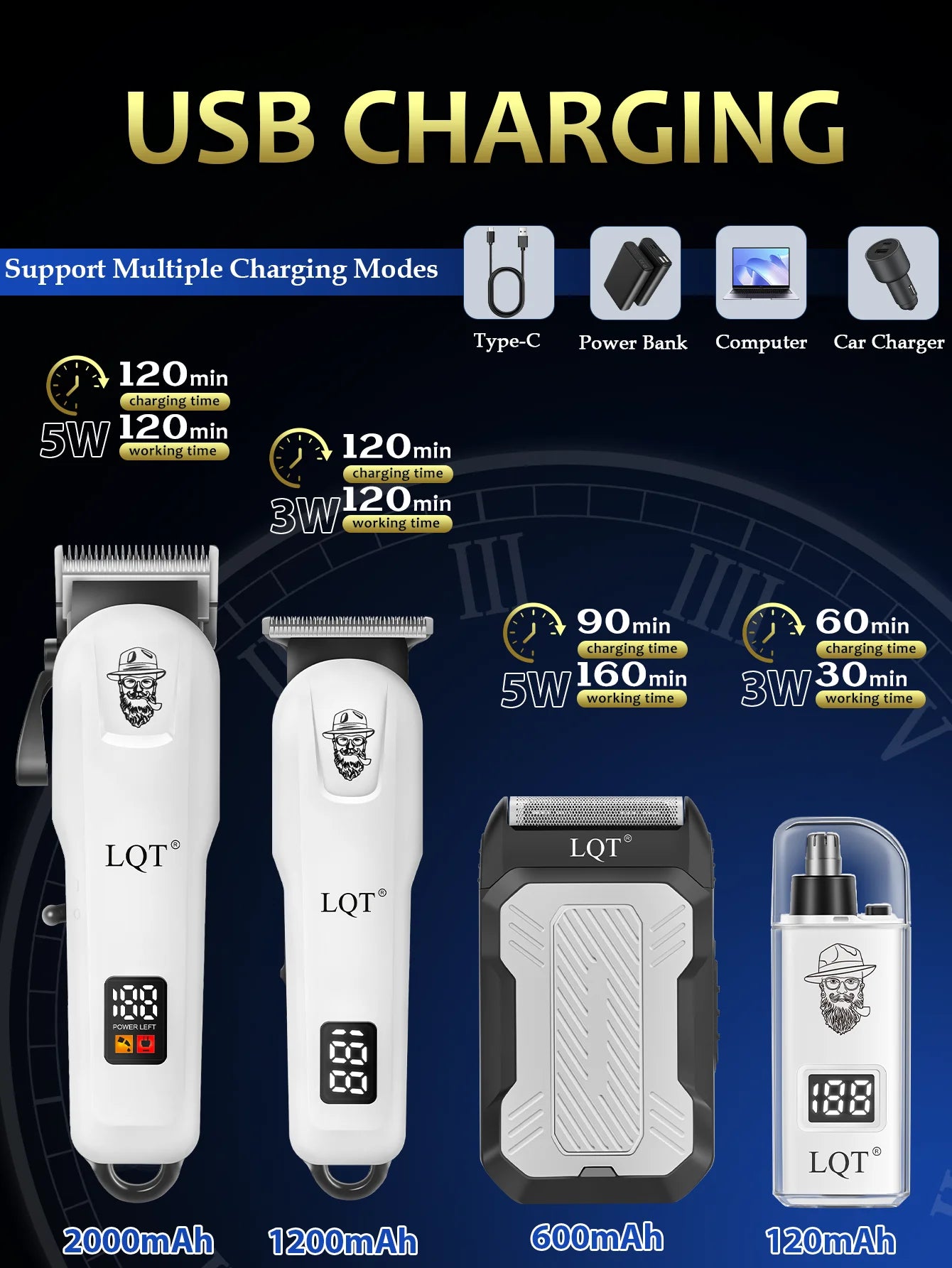 LQT Grooming Kit Two Three Four Pieces Hair Clipper Shaver