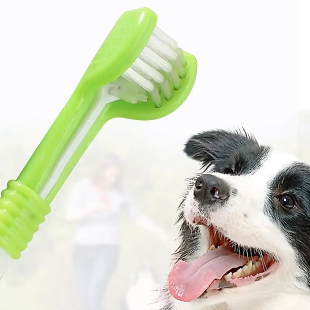 Three Sided Pet Toothbrush Three Head Dental Cleaning Tool For Dogs And Cats Oral Care