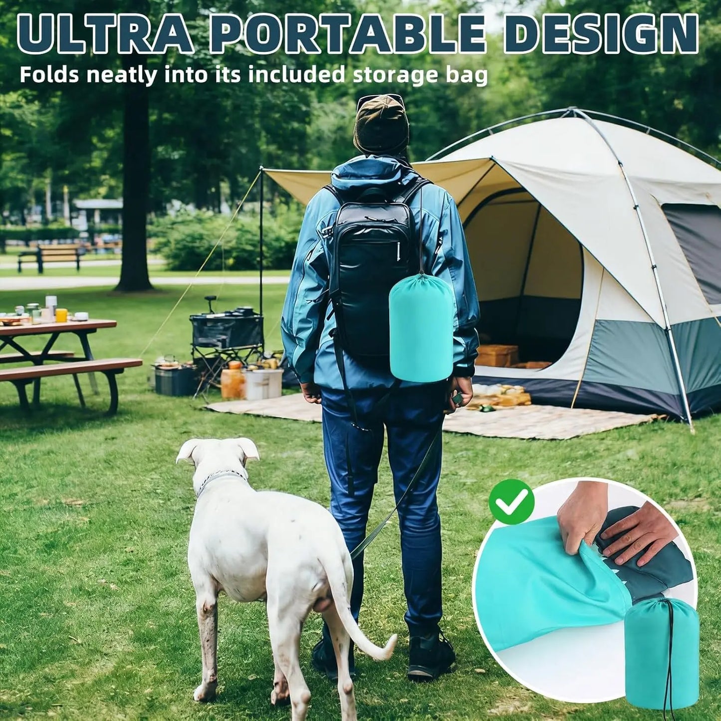 Reversible Outdoor Travel Dog Bed Waterproof With Carry Bag