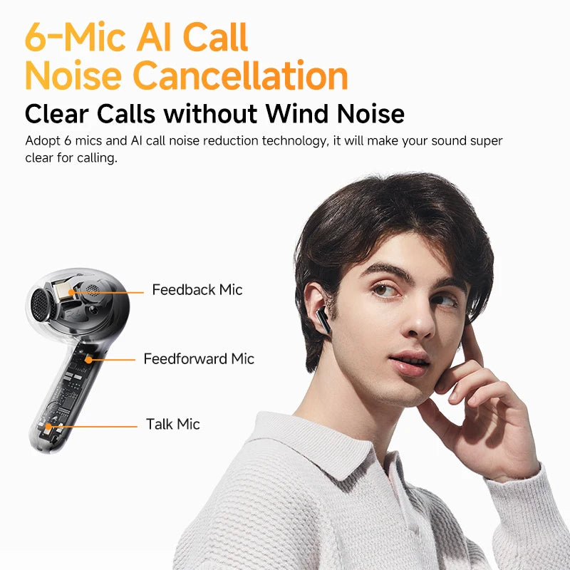 QCY HT10 AilyBuds Pro Wireless Earphones ANC HiRes LDAC Bluetooth Five Three Adaptive Multipoint