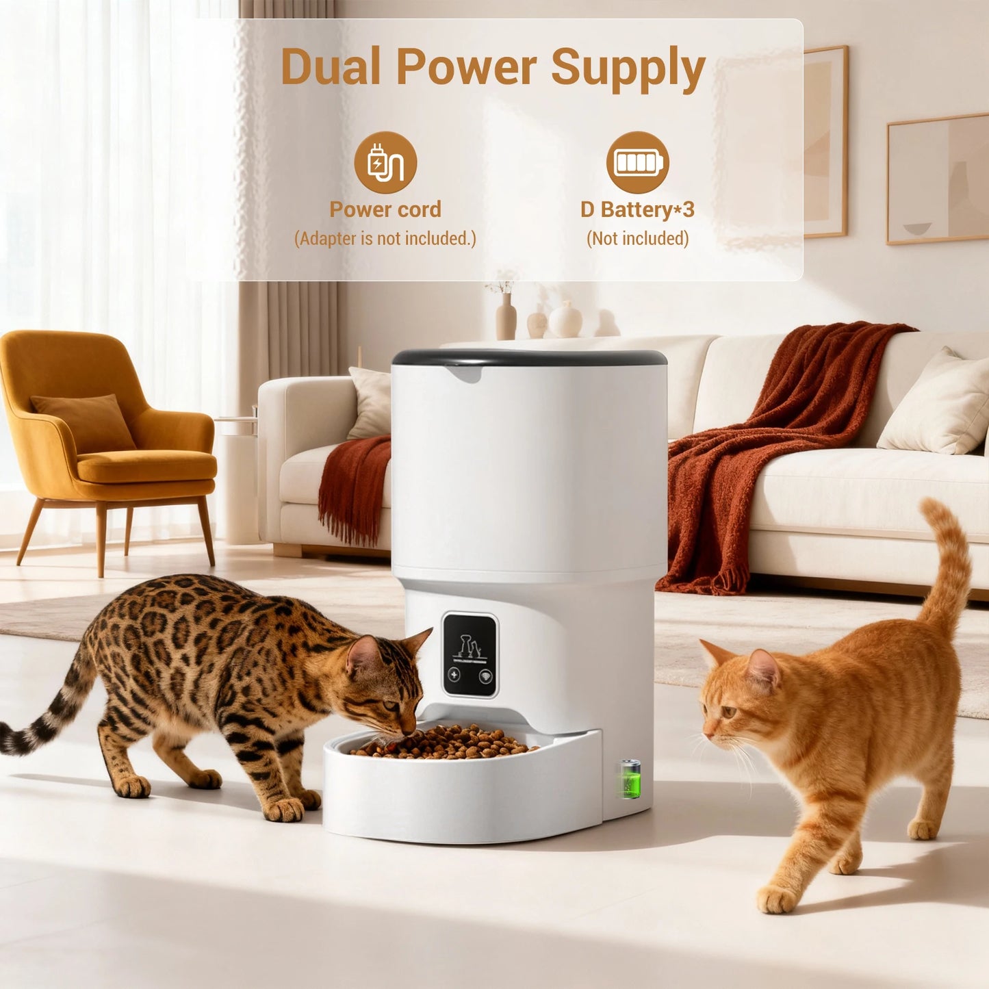 HiMISS Automatic Cat Feeder With Timer Up To Six Meals Daily Programmable Portion Control