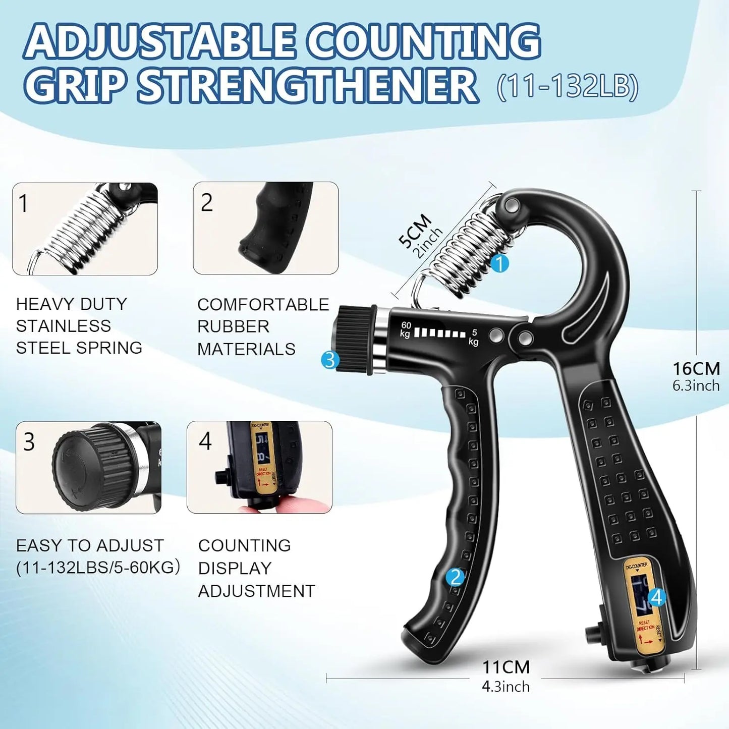 10-Piece Hand Grip Strengthener Kit