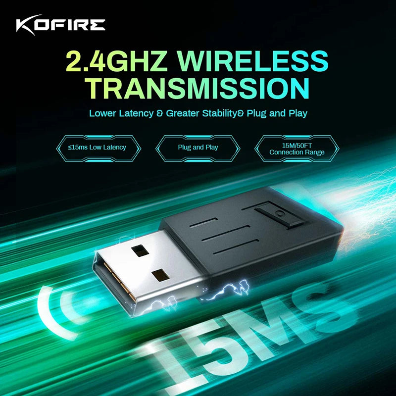 Kofire UG06 Gaming Headset Low Latency Wireless