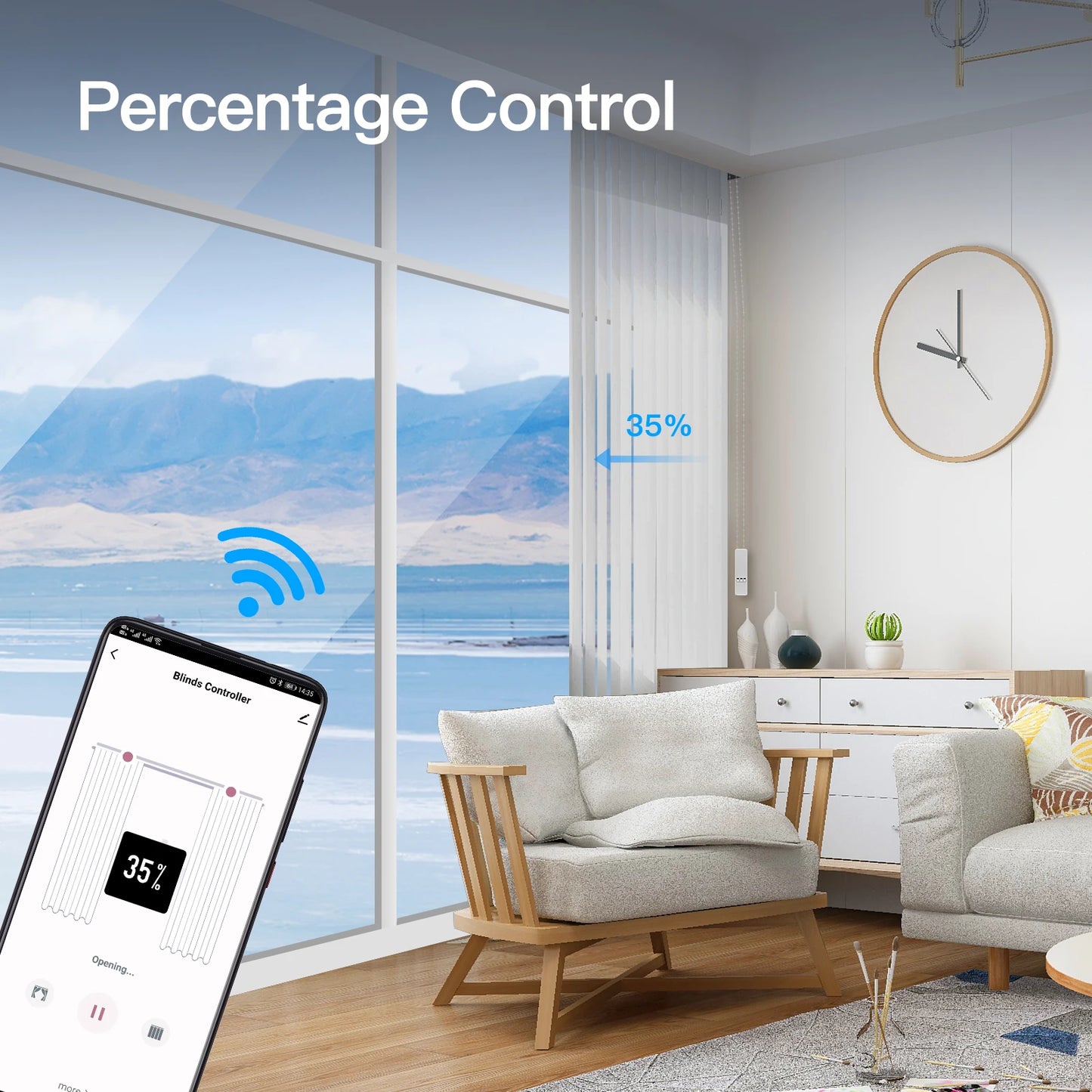 MOES Tuya WiFi Smart Motorized Roller Blinds Kit With Remote