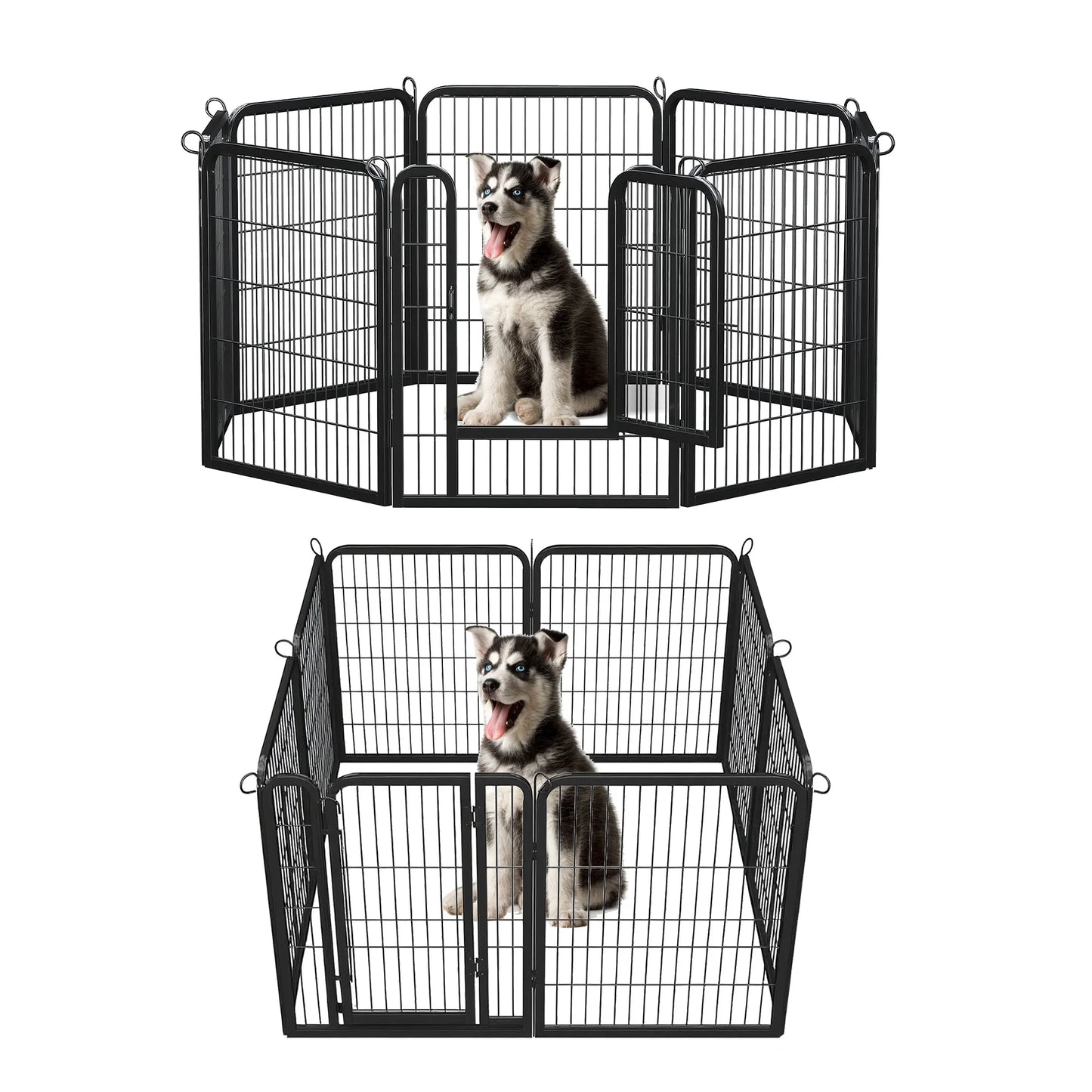 Dog Playpen With Door Foldable Metal Pet Fence For Indoor Outdoor Use Heavy Duty