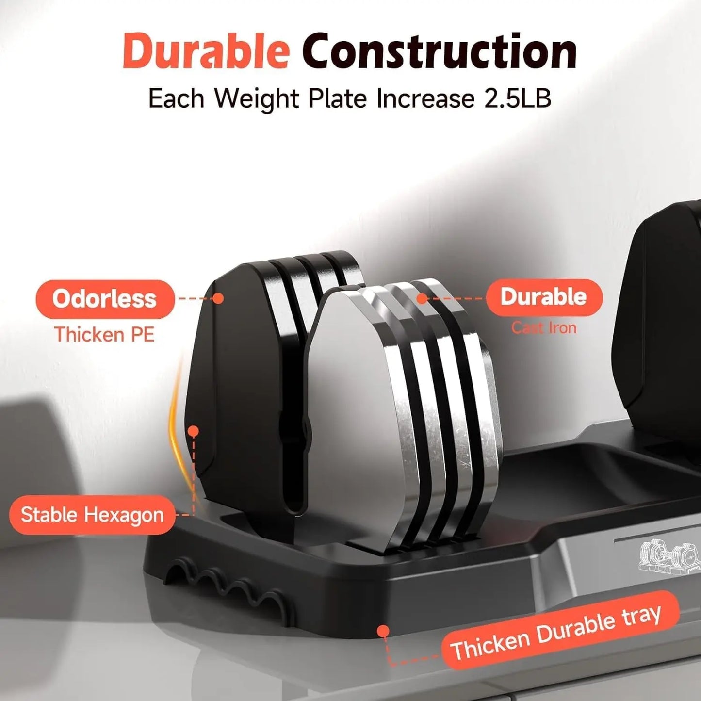 FEIERDUN Adjustable Dumbbells Set With Anti Slip Handles