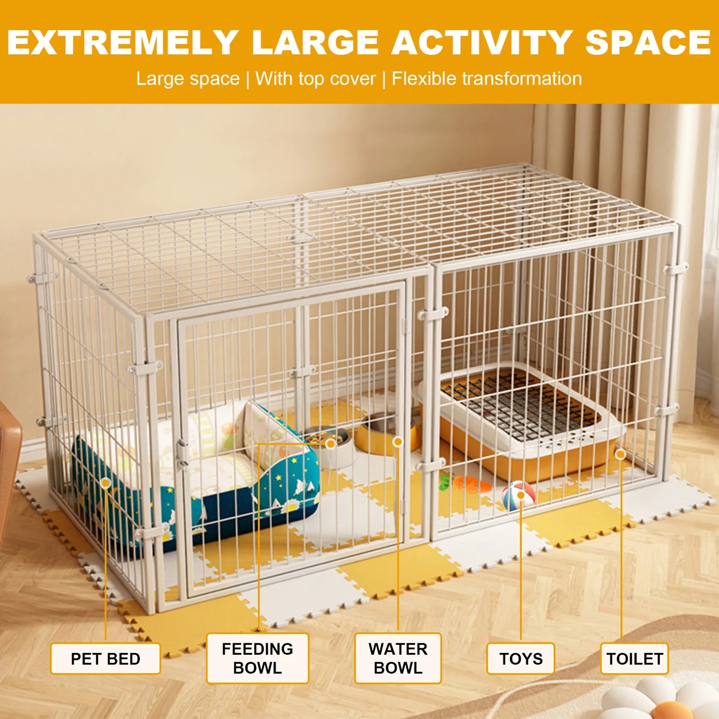 Shunmaii Heavy Duty Wire Dog Crate With Door Kennel Cage