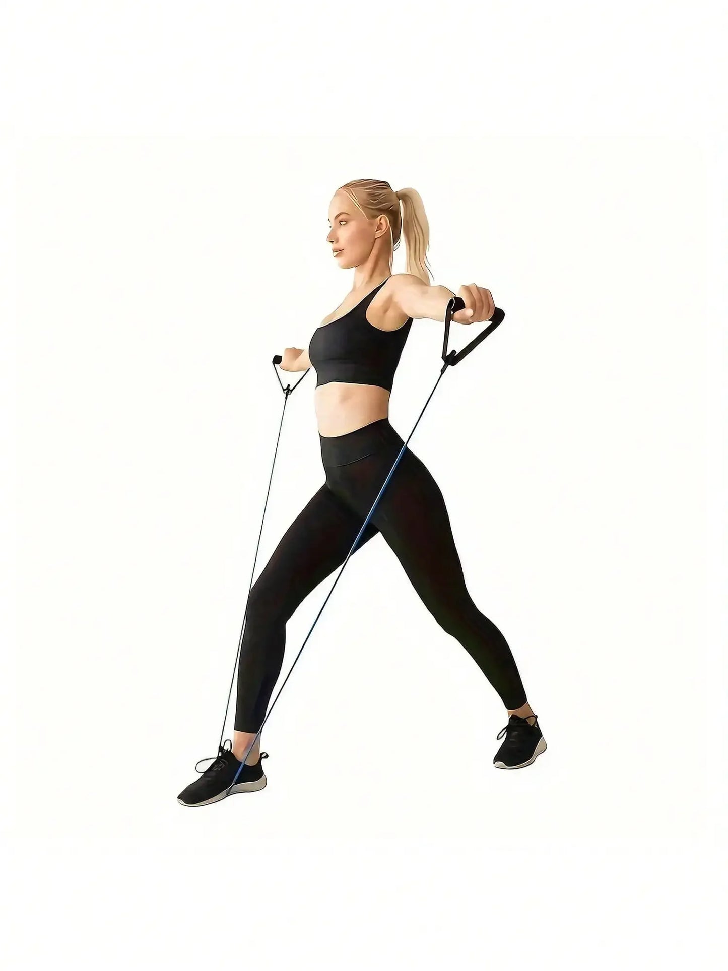 KYJG Adjustable Resistance Band With Handles For Full Body Home Fitness Workouts