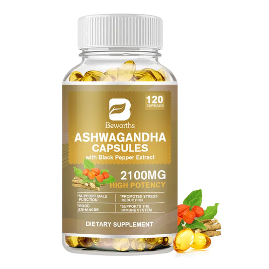 Beworths Ashwagandha Root Extract Capsules For Sleep Support And Mood Health Wellness
