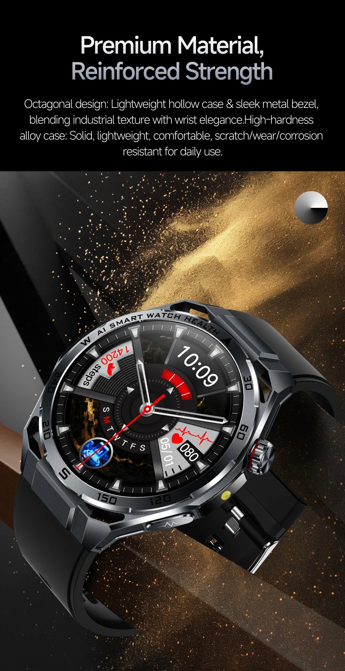Smart Health Watch With ECG And PPG Body Fat Analysis Uric Acid BP Blood Oxygen Bluetooth Calling