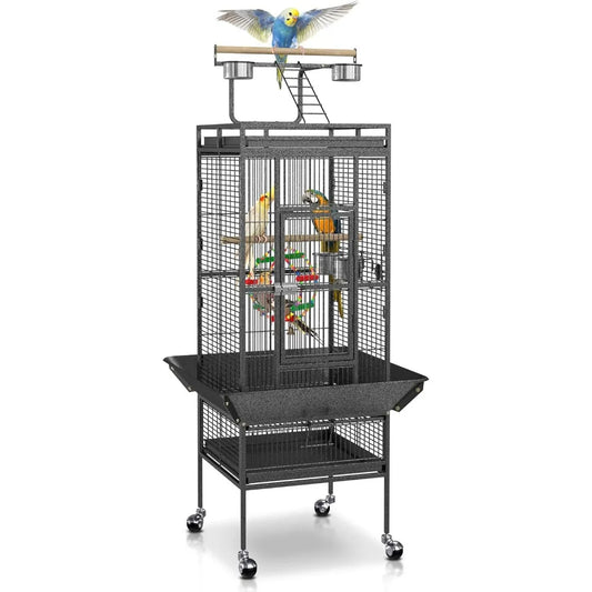 2In1 Bird Cage With Rolling Stand For Parrots And Pets