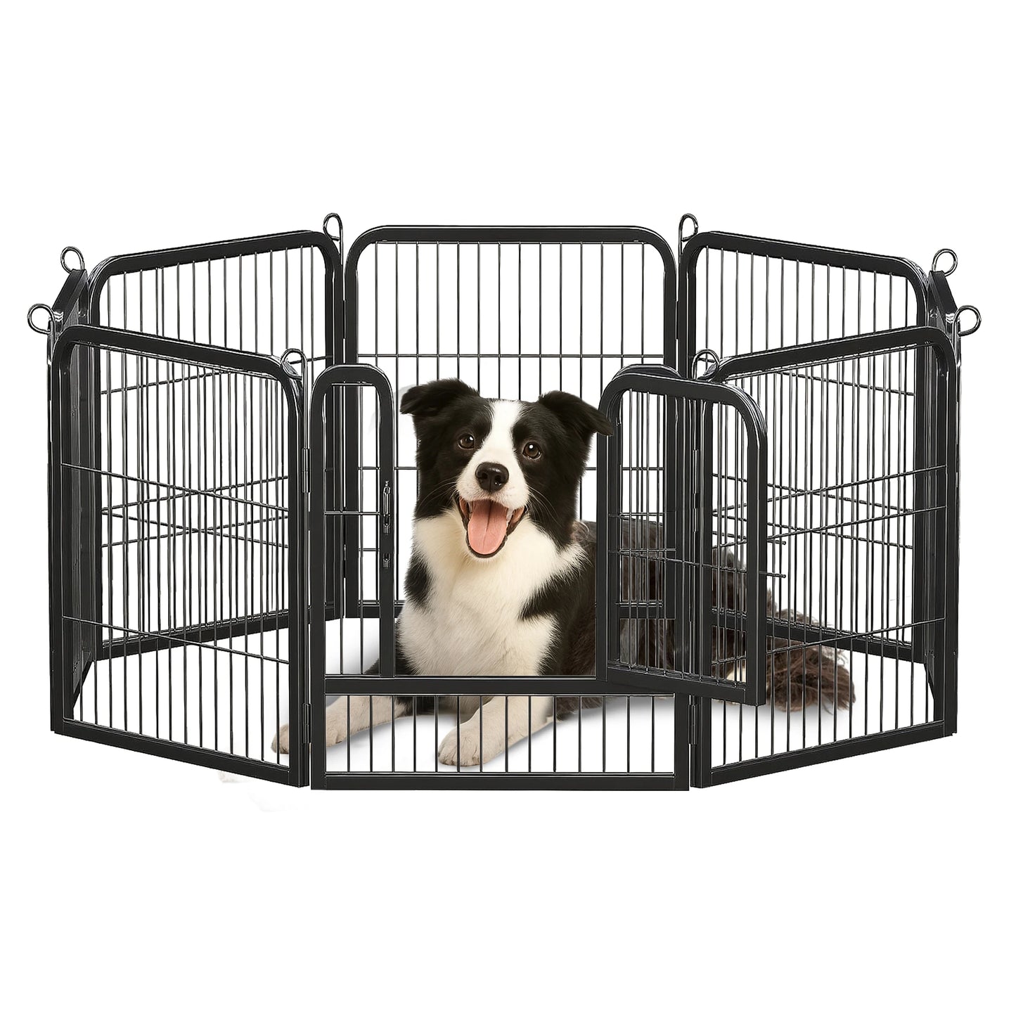 Dog Playpen With Door Foldable Metal Pet Fence For Indoor Outdoor Use Heavy Duty