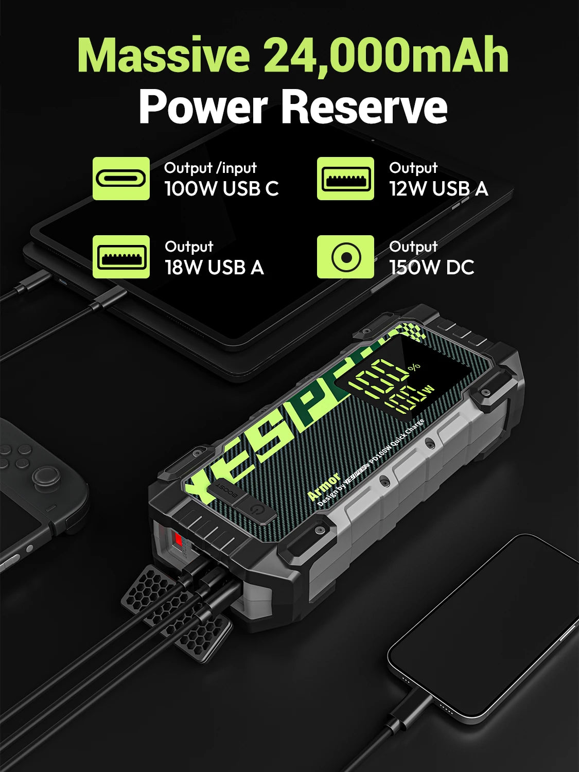 YESPER 4000A Jump Starter 12V Power Bank