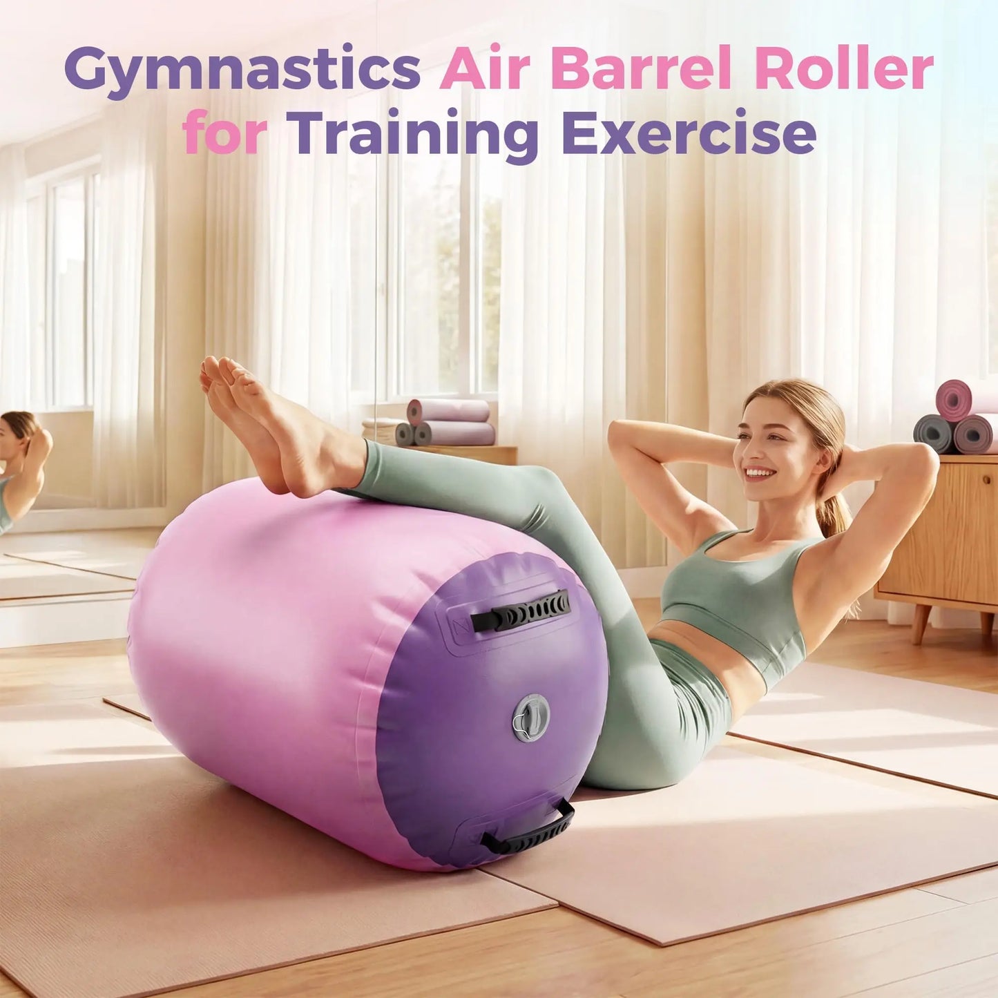 Studyset Gymnastics Air Roller Inflatable Tumbling Mat Backhandspring Track