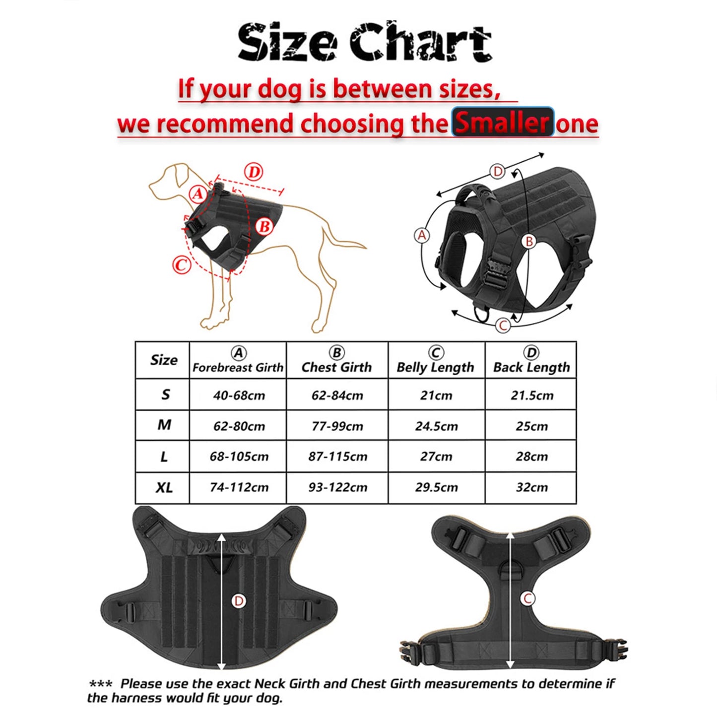 PETRAVEL Tactical Dog Harness Vest for Medium to Large Dogs