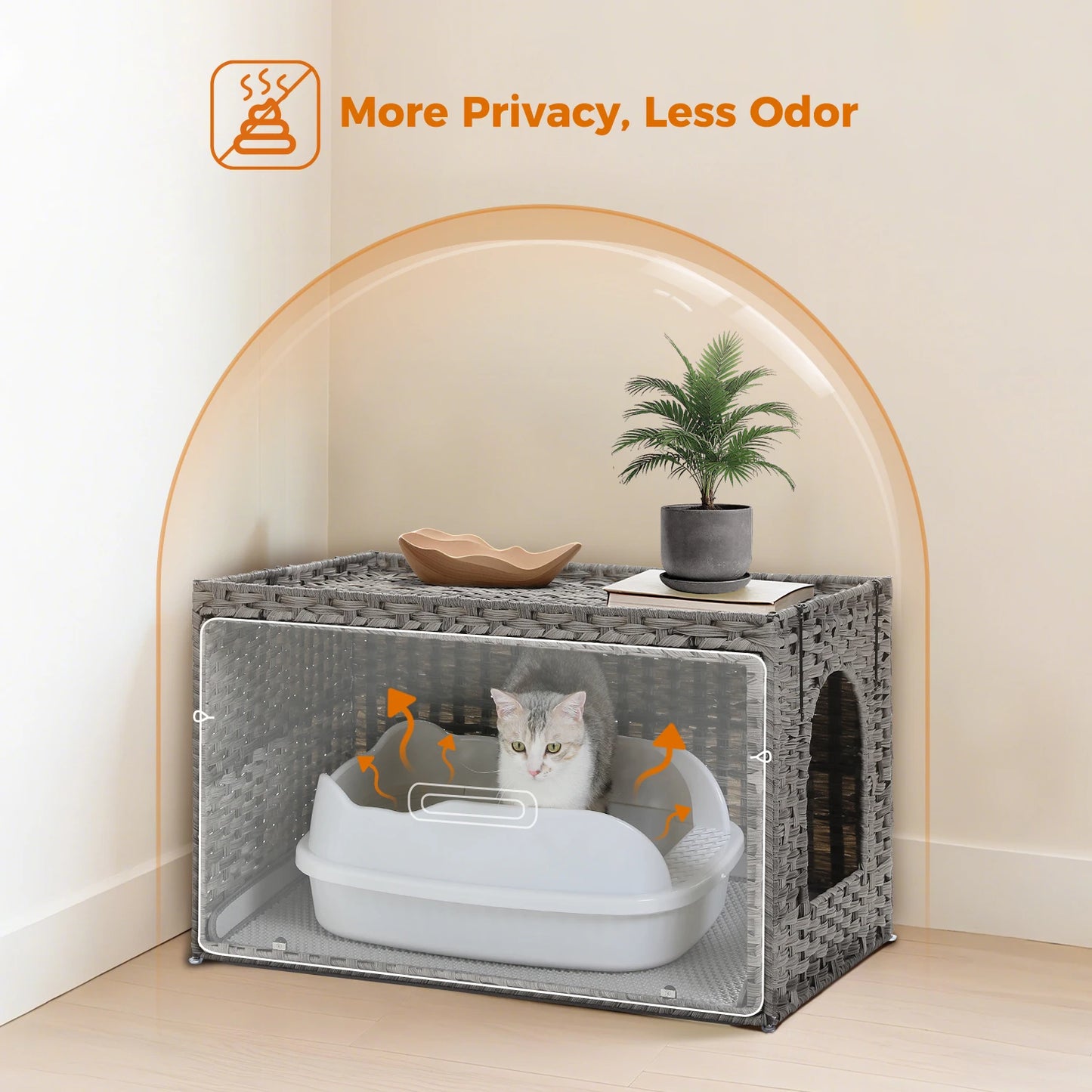 PAWZ Road Rattan Cat Litter Box Enclosure